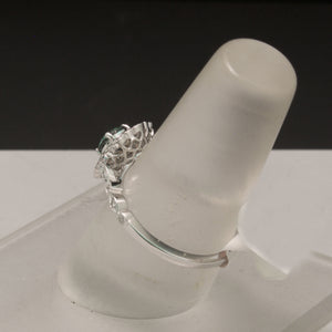 18K White Gold Montana Sapphire and Diamond Ring