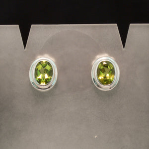 Sterling Silver  Peridot and Amethyst Earrings