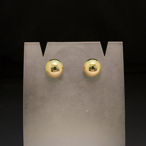 14K White and Yellow Gold Button Earrings