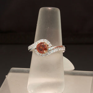 Sale! Rare Orange Spinel and Diamond Ring