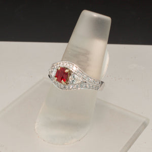 Sale! Stunning Red Spinel and Diamond Ring