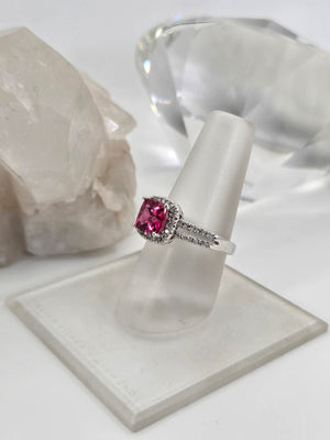 Pink Tourmaline and Diamond Ring