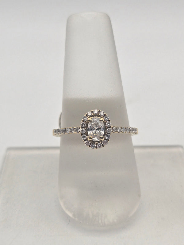 Oval Yellow Gold Diamond Engagement Ring