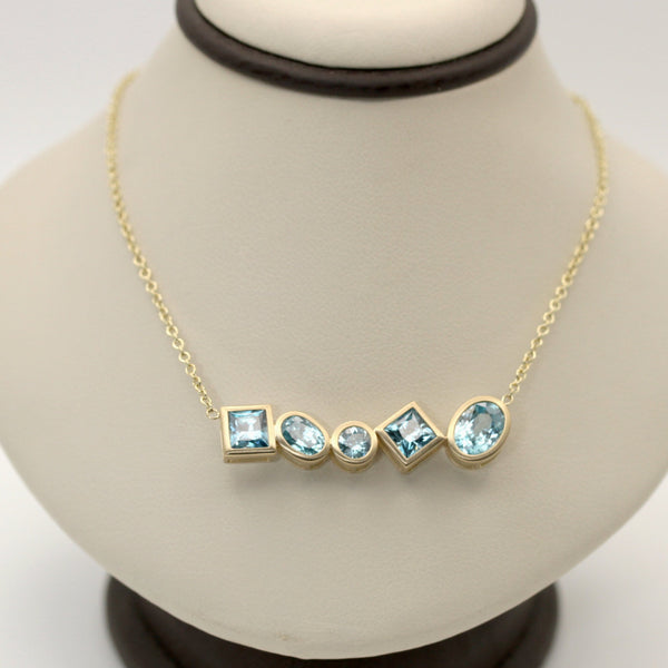 Elegant Blue Zircon Necklace
