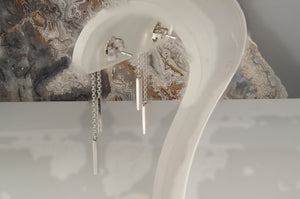 White Gold Diamond Dangle Earrings