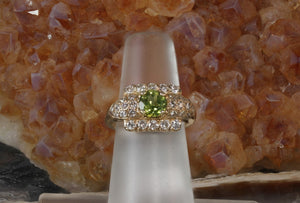 Sale! Classy Peridot and Diamond Ring