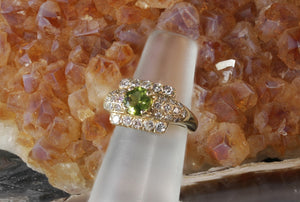 Sale! Classy Peridot and Diamond Ring