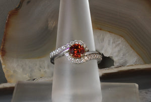 Sale! Rare Orange Spinel and Diamond Ring
