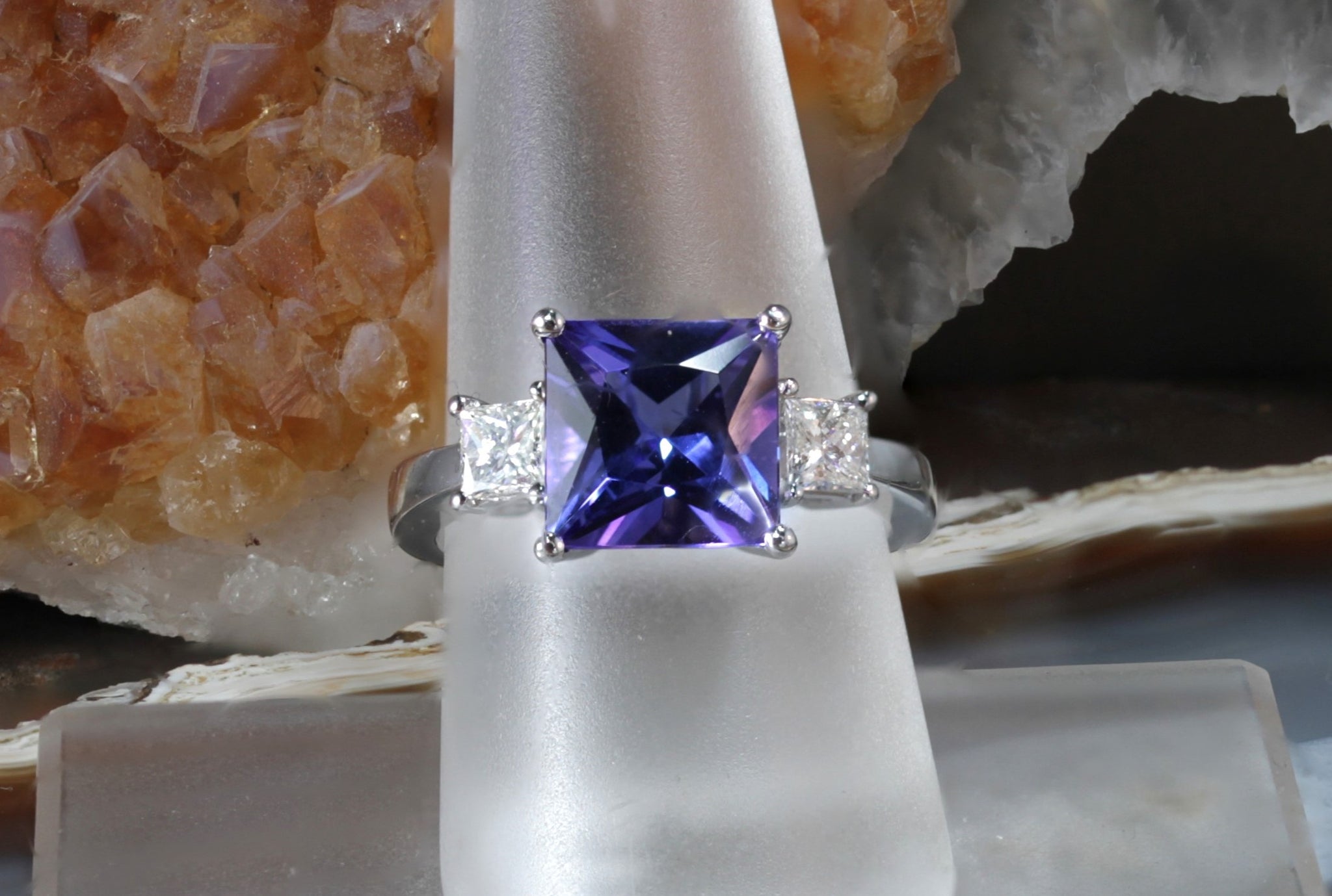 Stunning Stone Tanzanite and Diamond Ring