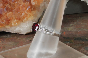 Garnet Ring with Diamonds