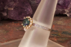 Unique Montana Sapphire and Diamond Ring