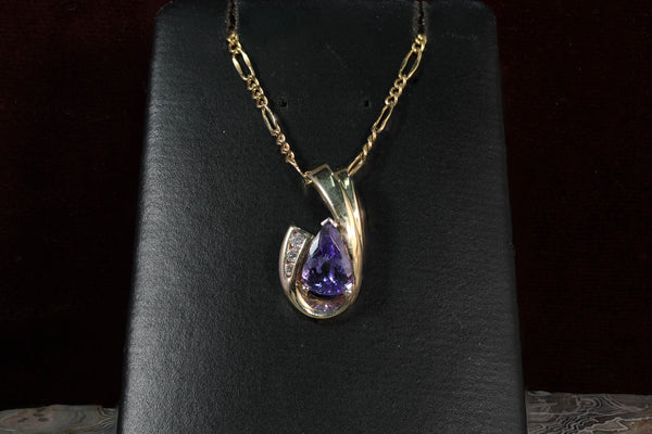 Sale! Tanzanite and Diamond Accent Pendant