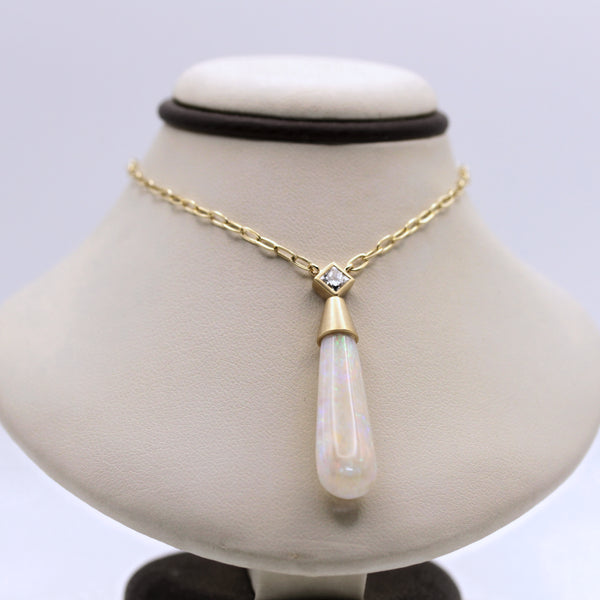 14k Ethiopian Opal Briolette Necklace