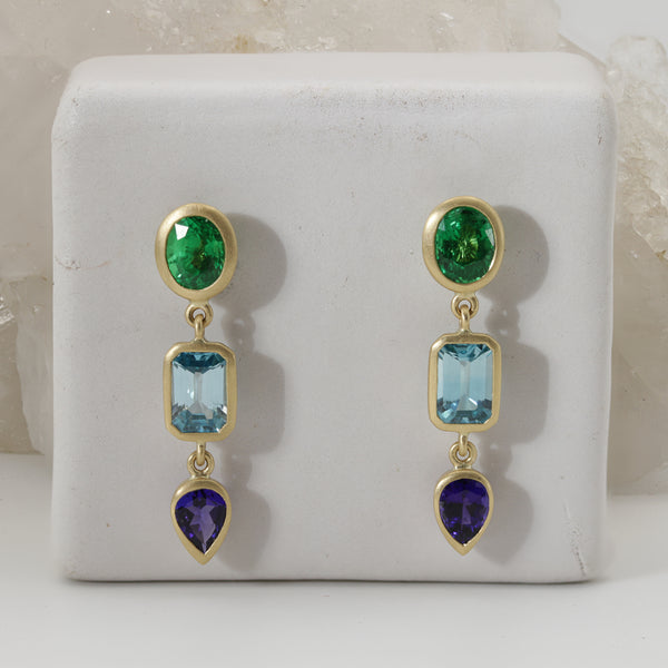 Pretty Handcrafted Multi-Gemstone Earrings