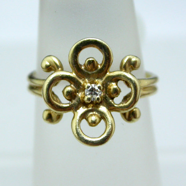 Vintage 14K Yellow Gold and Diamond Ring