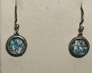 Round Ancient Roman Glass Earrings