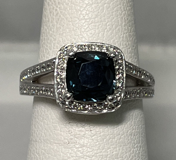 Rare No Heat Sapphire and Diamond Ring