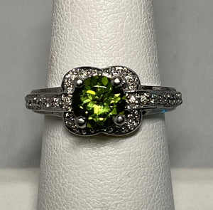 Unique Peridot and Diamond Ring