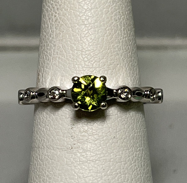 Peridot and Diamond Ring