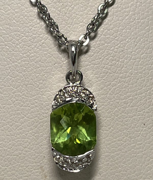 Peridot and Diamond Pendant