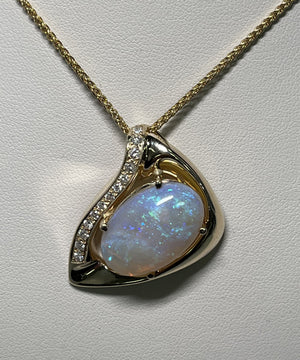 Statement Opal and Diamond Pendant