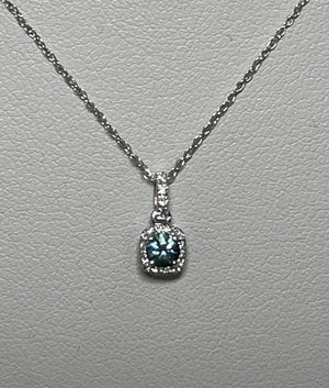 Montana Sapphire and Diamond Pendant