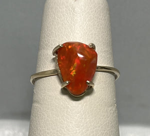 Fiery Handmade Mexican Fire Opal Ring
