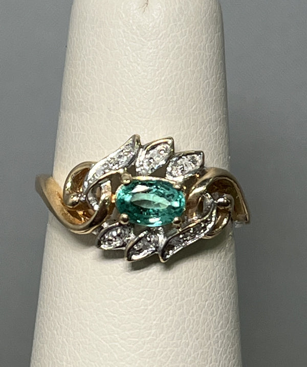 Vintage Emerald and Diamond Ring