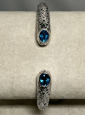 Sterling silver Cuff Blue Topaz Bracelet