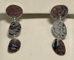 Sterling Silver Hammered Disc Dangle Earrings