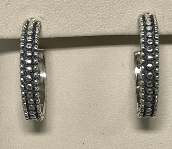 Textured Sterling Silver Hoop Earrings