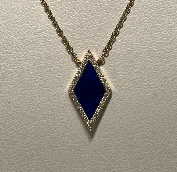 Yellow Gold Blue Lapis Pendant