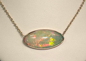 Hand Crafted Rose Gold Ethiopian Opal Pendant