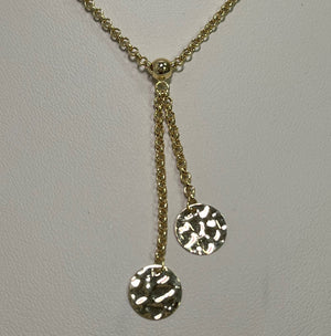 Yellow Gold Fashion  Hammered Disc Pendant