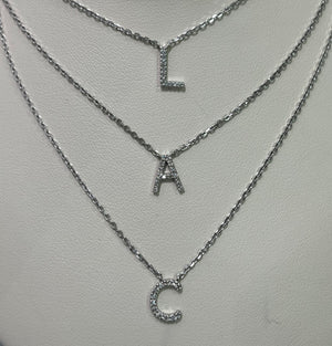 Sterling Silver Diamond Initials