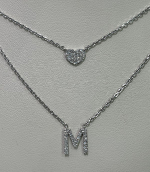 Sterling Silver Diamond Initials