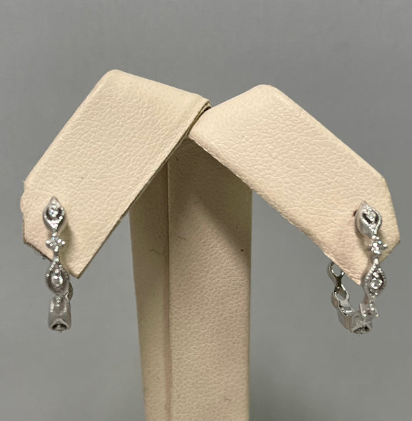 White Gold Oval Inside/Out Hoop Earrings
