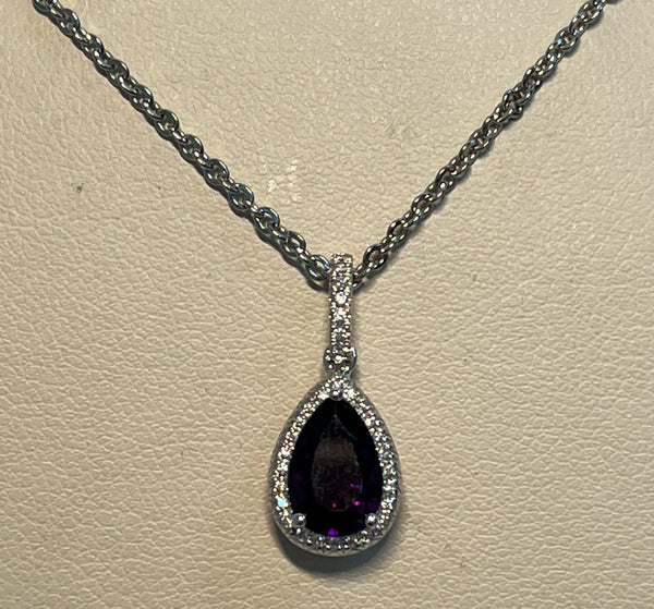 14 Karat Pear Shaped Amethyst Pendant