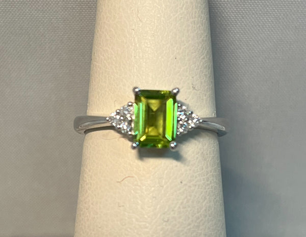 Peridot Emerald Cut Ring