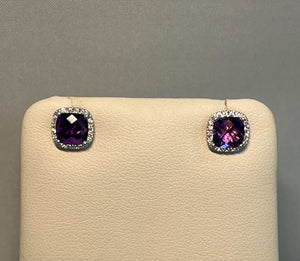 Amethyst and Diamond Earrings