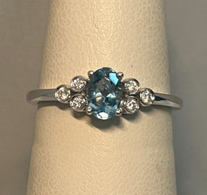 Oval Blue Topaz Ring