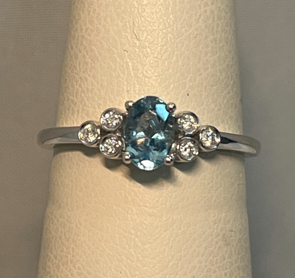 Oval Blue Topaz Ring