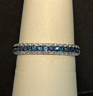 Pretty Pave Sapphire and Diamond Ring