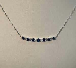 Sapphire and Diamond Bar Pendant