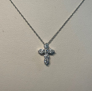 Pretty white gold diamond Cross Pendant