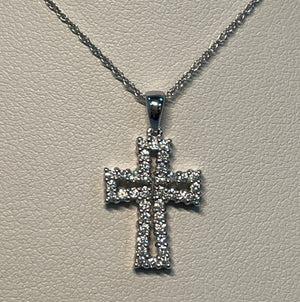 White Gold Diamond Cross Pendant