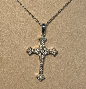 Scalloped Edge Diamond Cross