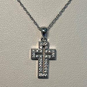 White Gold Diamond Cross