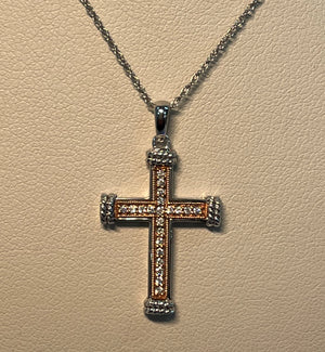 Rose Gold Diamond Cross Pendant