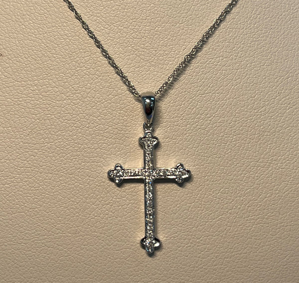 White Gold Diamond Cross